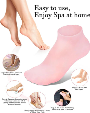 Silicone socks for moisturize dry feet