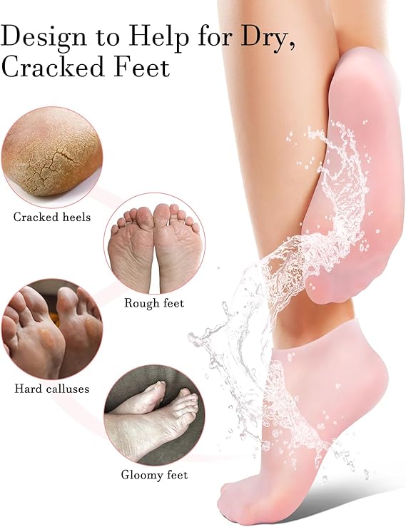 Silicone socks for moisturize dry feet